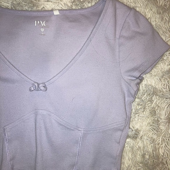 Lavender Ribbed Pacsun Crop Top - Picture 3 of 4